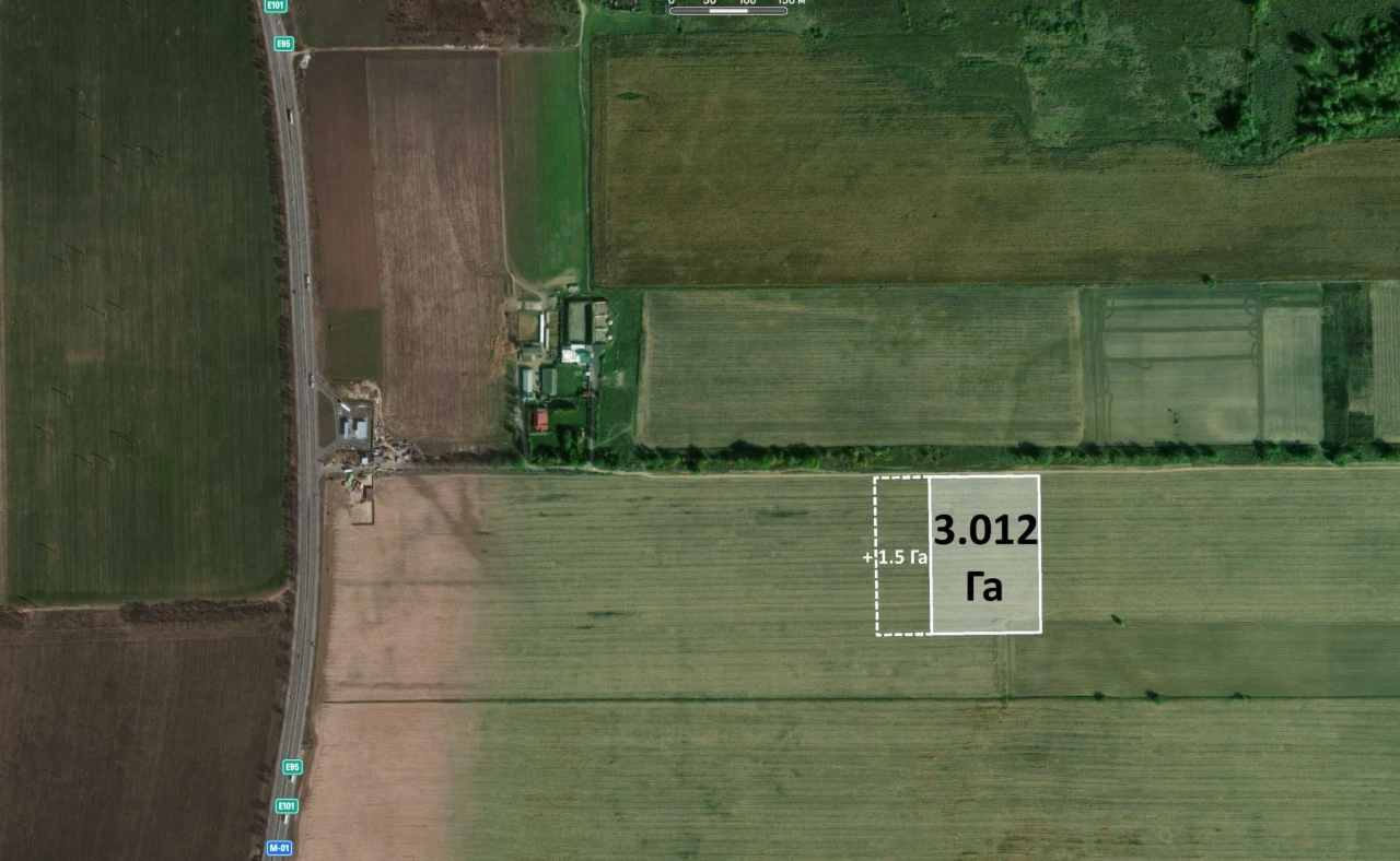 Продаж промислової земельної ділянки, (3 Га + 1.5 Га). Брова
