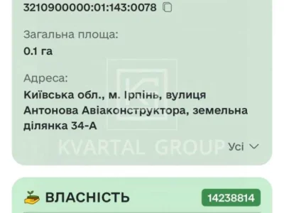 Ділянка. Ірпінь, Авіаконструктора Антонова вул.