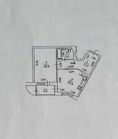 For sale 1 room 54m2 St. Sim'yi Steshenkiv 7