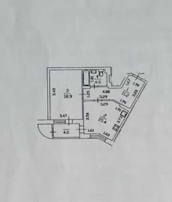 For sale 1 room 54m2 St. Sim'yi Steshenkiv 7