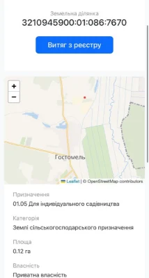Земельна Ділянка Київська обл., м. Ірпінь, сщ/рада Гостомель