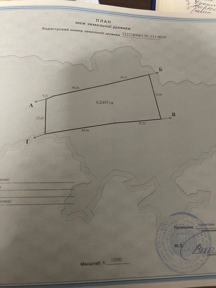 Продается земельна ділянка село Шпендівка