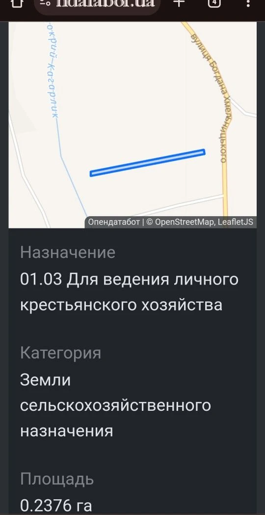 (Продам)  участок под огород 23,76 соток