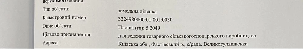 Пай земля в Київській обл
