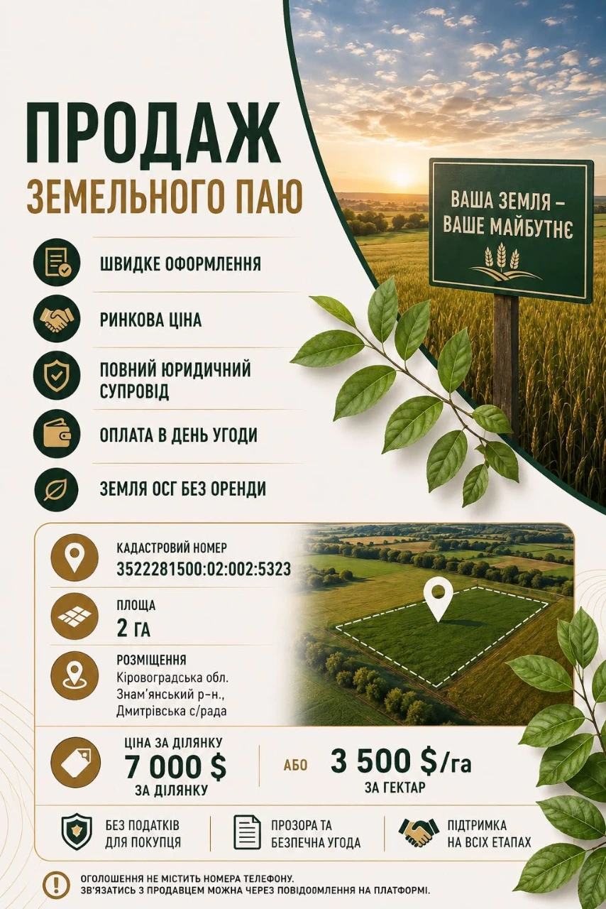 Продаж паю без оренди