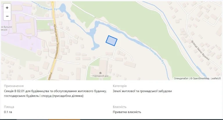 Продаж земельної ділянки м. Буськ