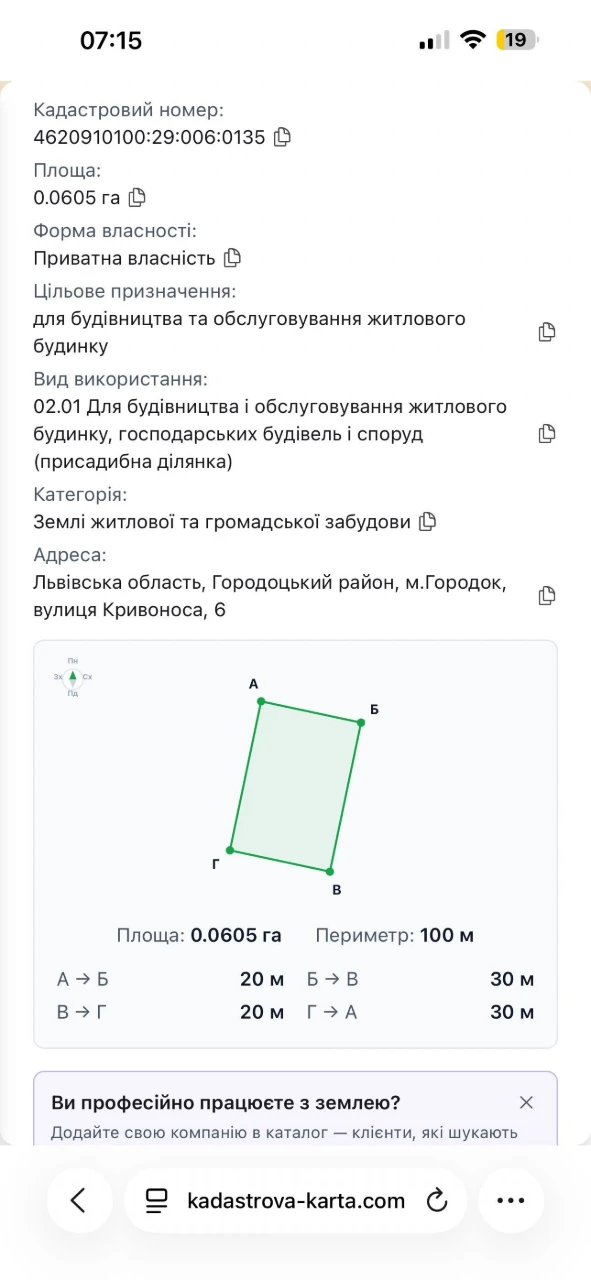 Продаж земельної ділянки