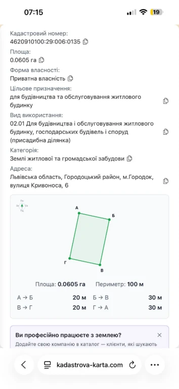 Продаж земельної ділянки