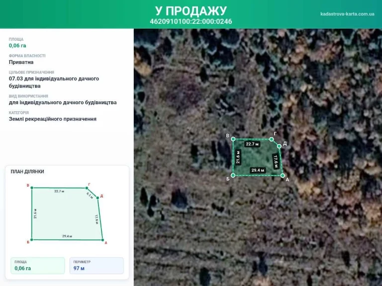 Земельна ділянка, під будівництво дачі.