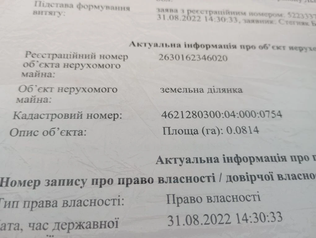 Земельна ділянка під садівництво.