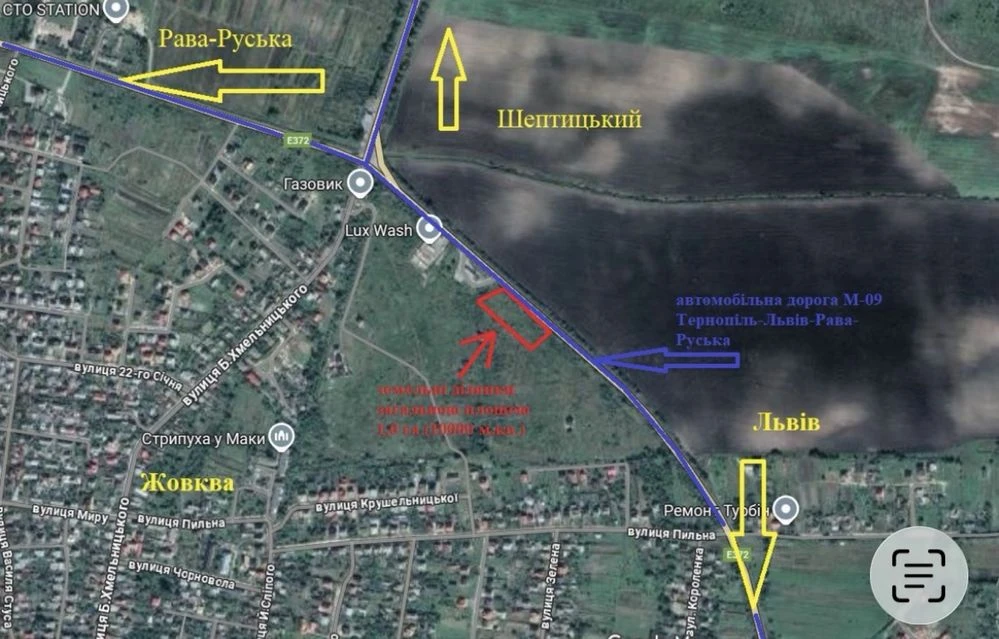 Земельна ділянка 1 гектар, кільцева дорога Жовкви