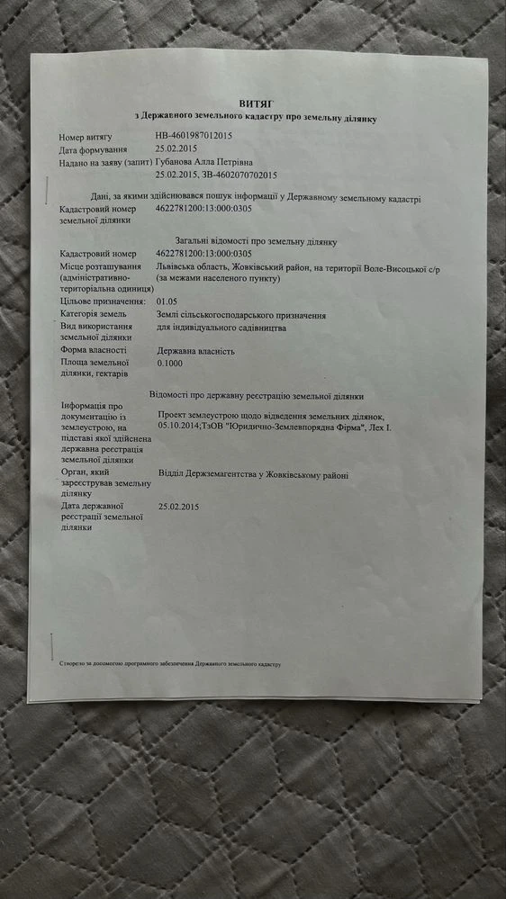Продам земельну ділянку під садівництво біля міста Жовква