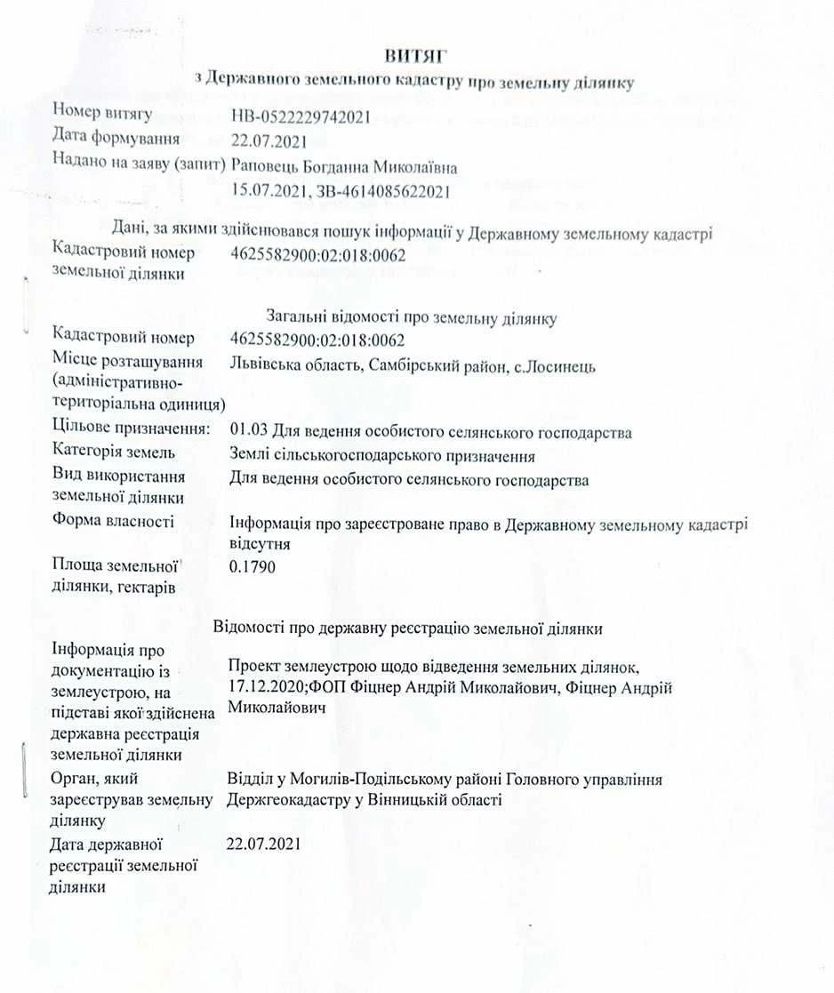 ПРОДАЖ земельної ділянки 18сот - Львівська область Самбірськ