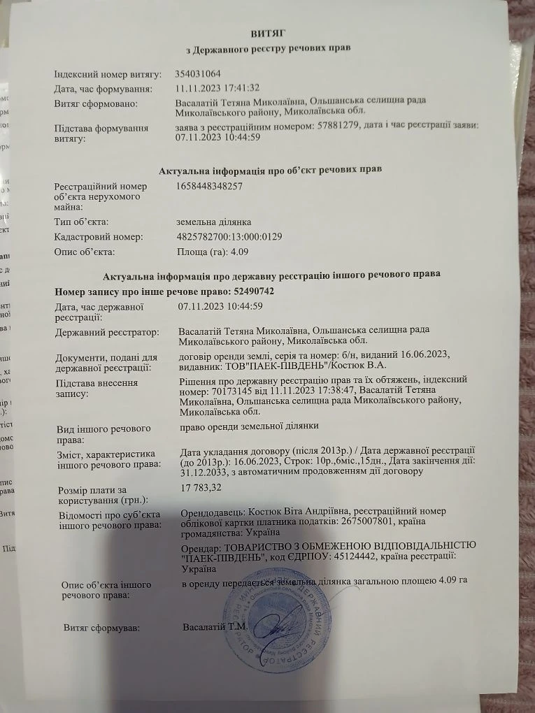 Продам пайову землю