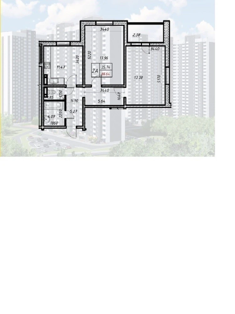 Продаж 2-кімнатної квартири 66 м², Коноплянська вул., 22А