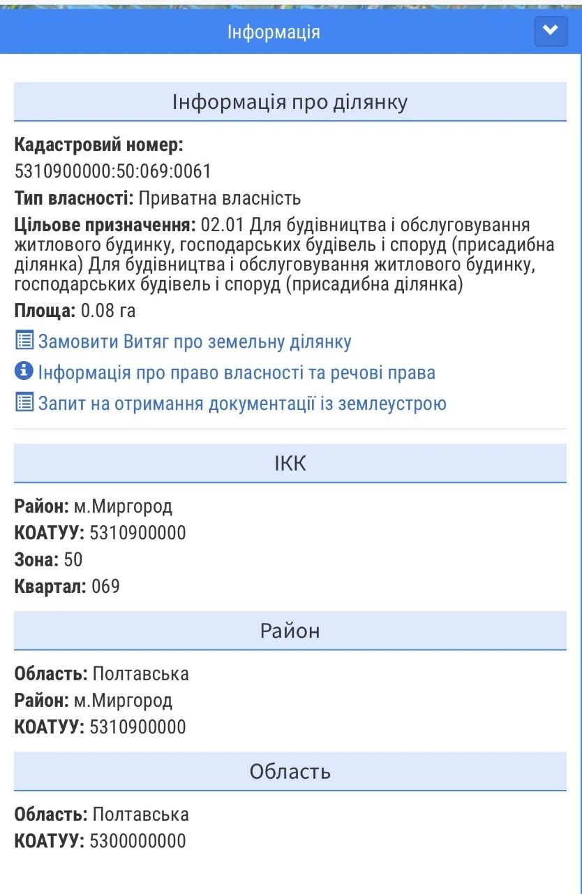 Земельна ділянка під забудову,8 соток,Миргород,приватизована