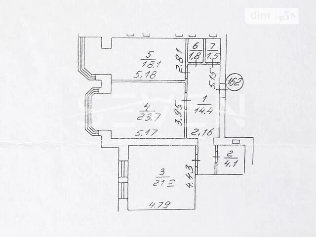 Sale of 2-room apartment 84.8 sq. m. on Stepana Rudnytskoho St. 9