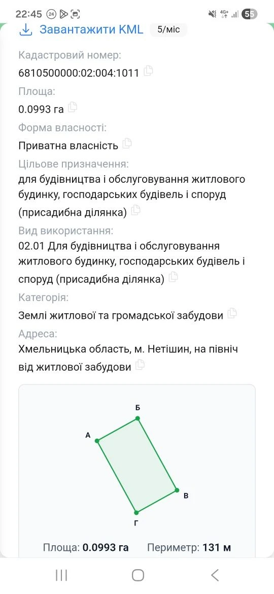 Участок Земля Ділянка  (земля під забудову)