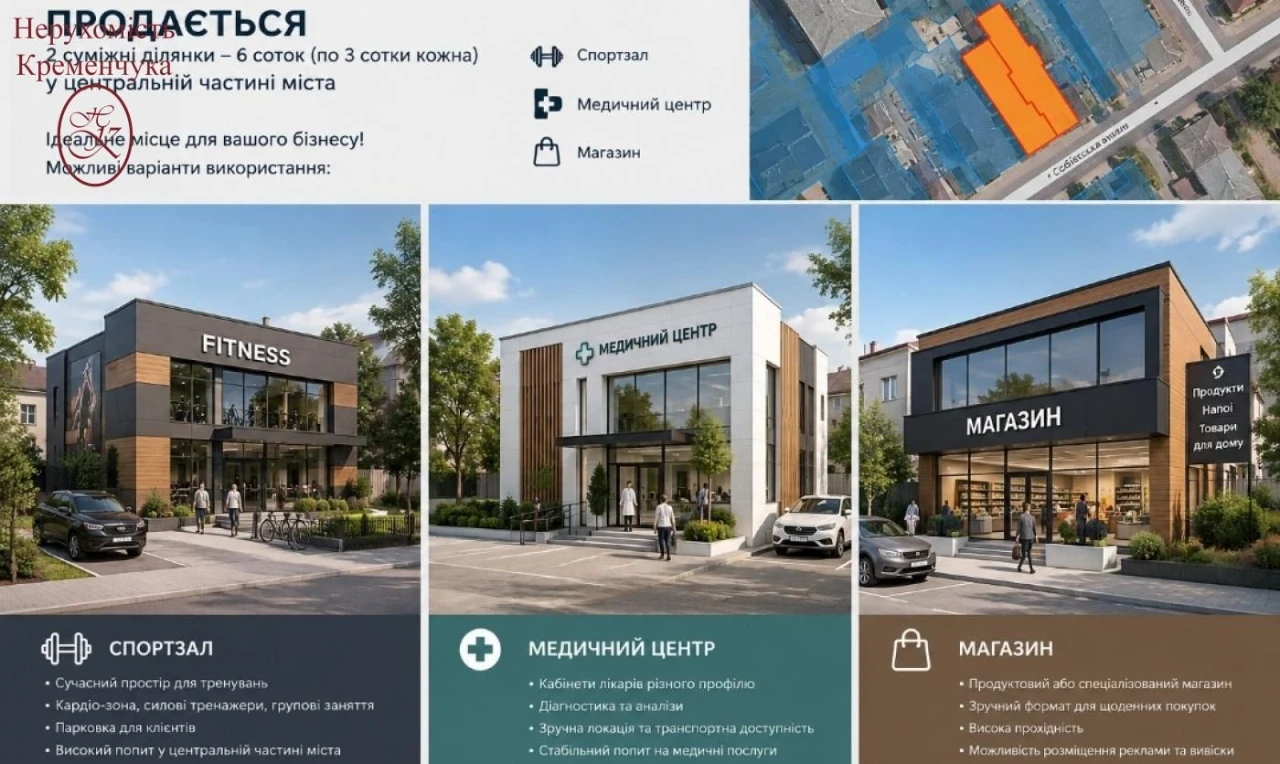 Продам землю в центрі, фасад