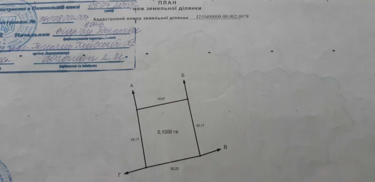 Продам участок під забудову та ведення особистого с/г
