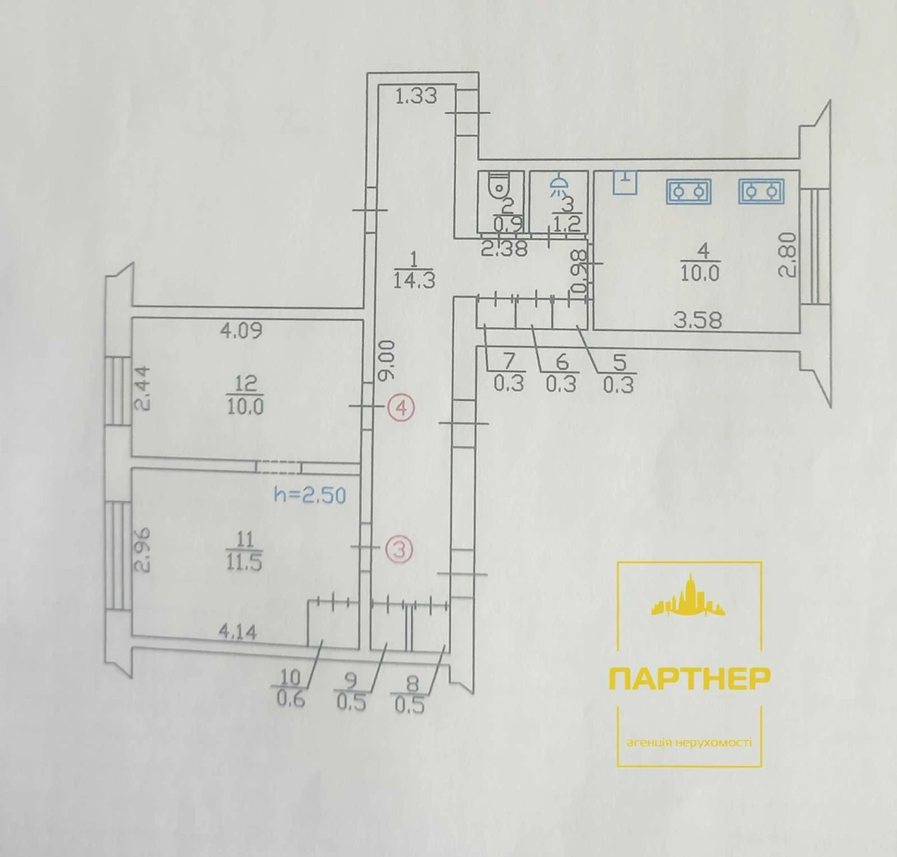 Продам  Дві  суміжні  кімнати  у  малосімейці  в  центрі  Кр