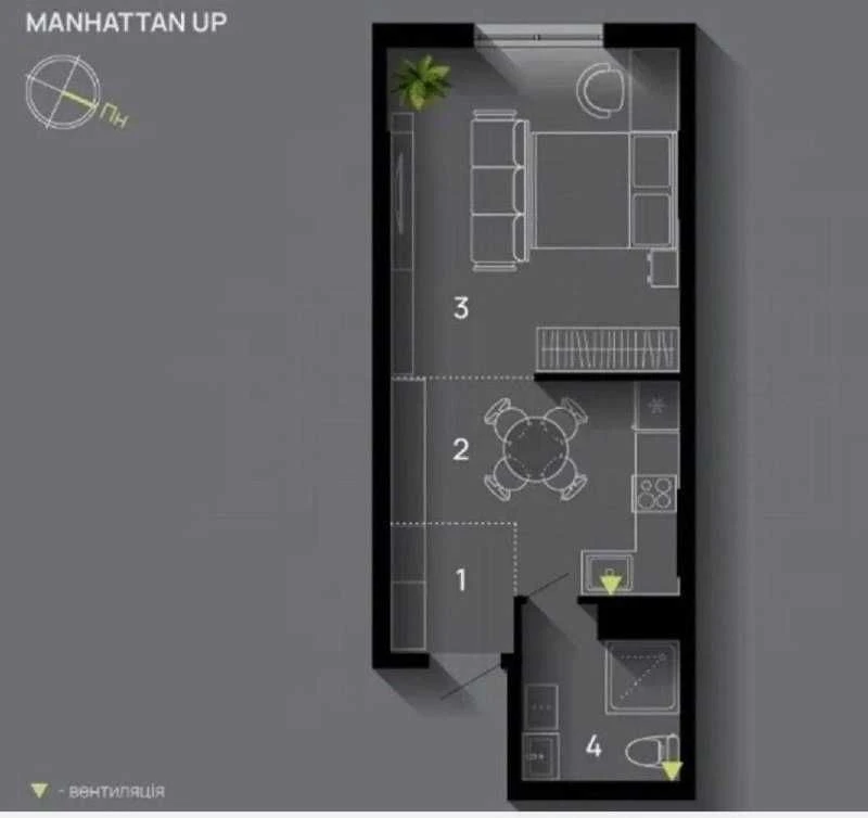 Продаж 1-кімнатної квартири 36 кв.м в ЖК Manhattan Up | Іван