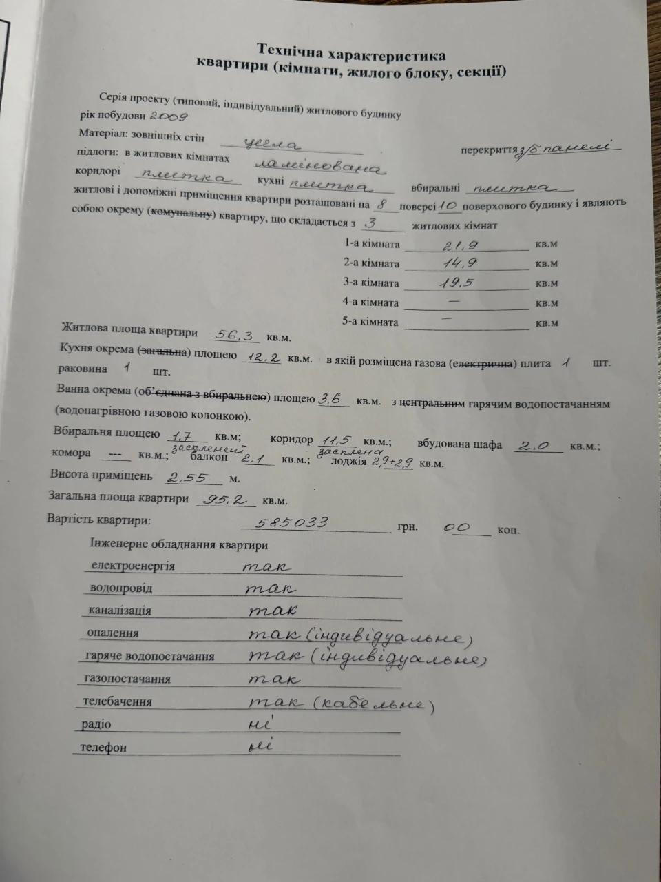 Продаж 3-ох кімнатної квартири 95,2 м.кв,  по вул. С.Короля,