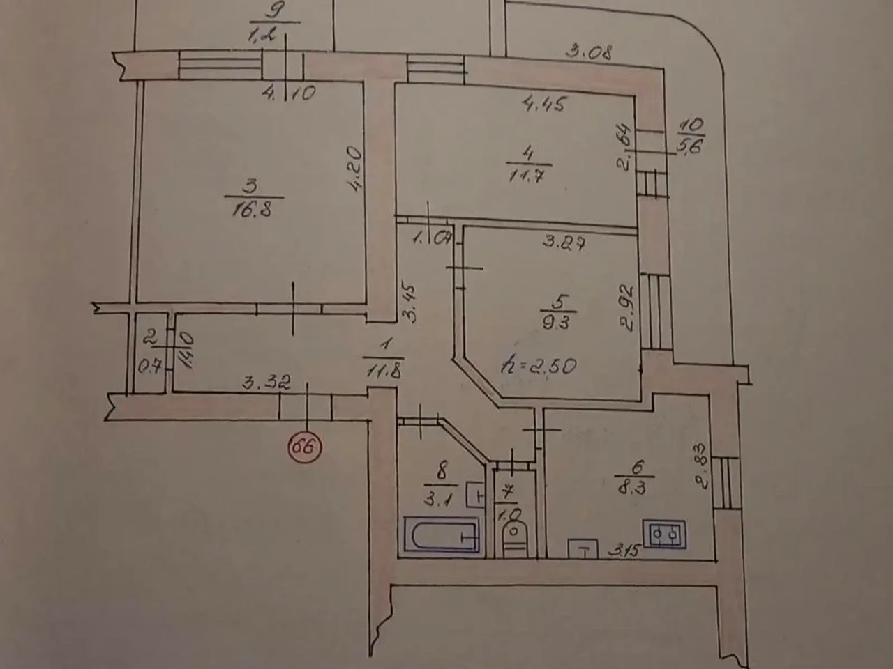 Продаж квартири 3-кімн. 69.5 м² 8/9 пов.