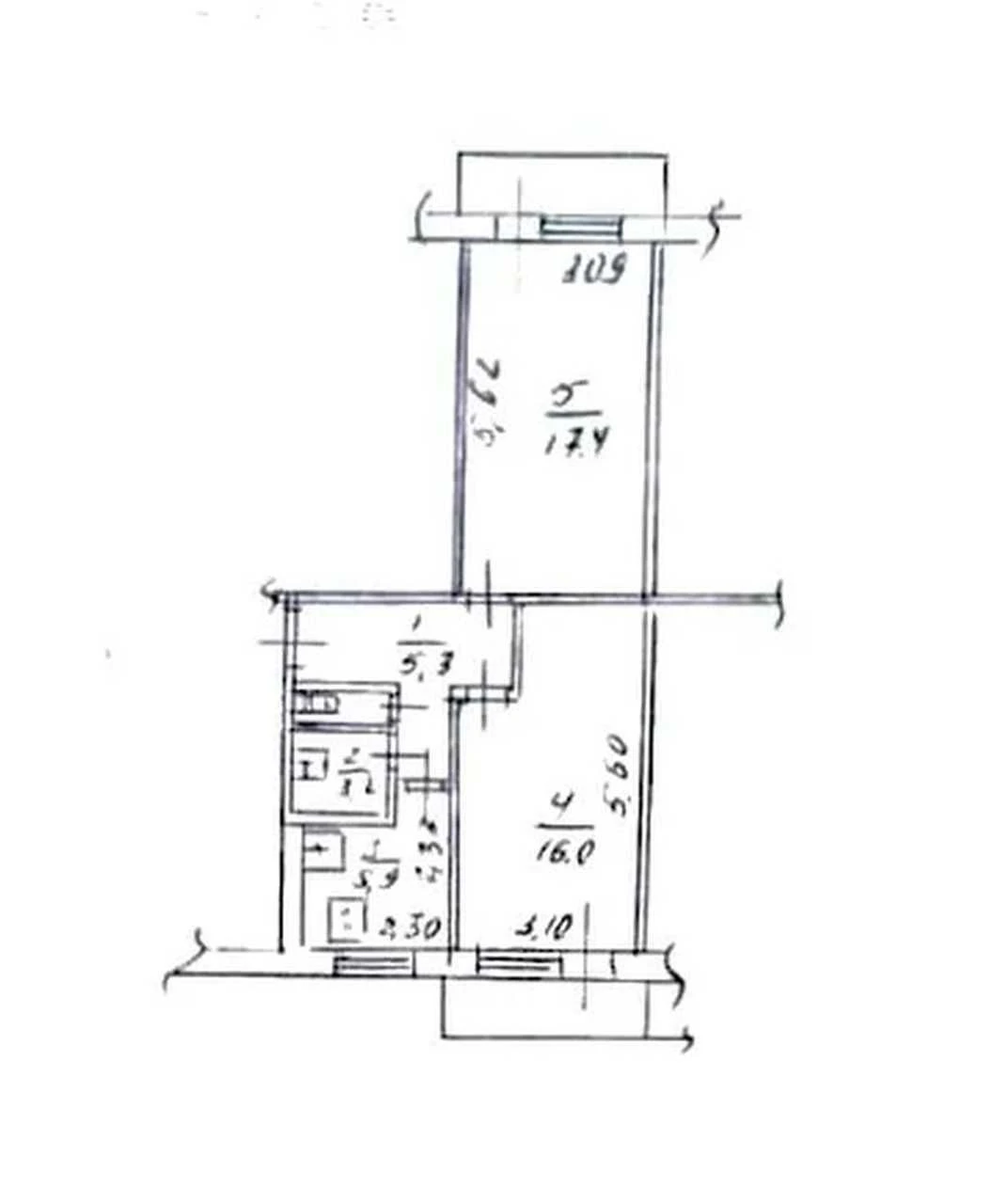Продам 2-к квартиру (брежневка, 50м2) на Калнышевского (Коси