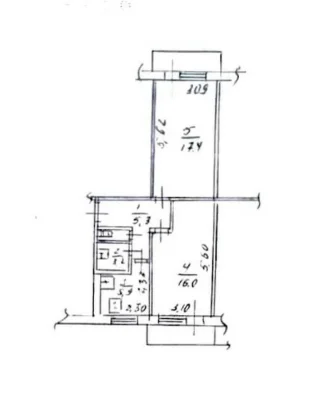Продам 2-к квартиру (брежневка, 50м2) на Калнышевского (Коси