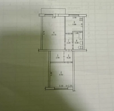 Продаж 2к квартири в Дергачах 43,2 кв.м по вул. Садова