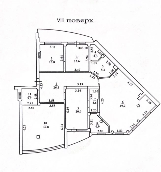Мукачевский переулок. Просторная четырехкомнатная квартира с
