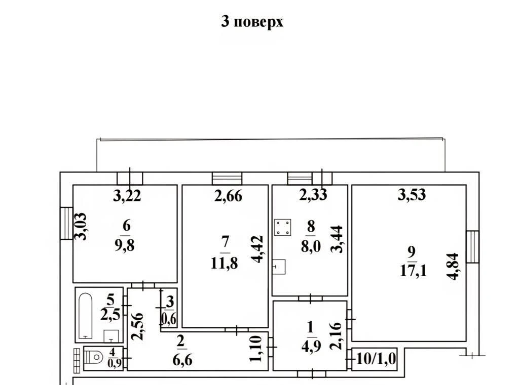 Продам 3-х квартиру на вул. Ак. Короєва, в центрі Таїрова! (