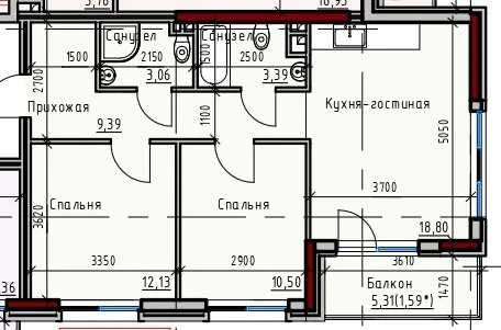 2-комнатная квартира 61 м² на Фонтане, клубный дом у моря, д