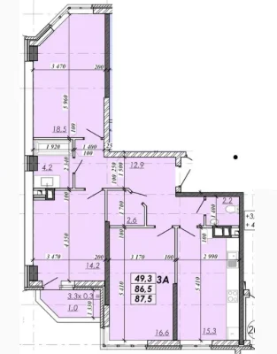 3-комнатная квартира 86М² в ЖК Real Park • 16/17 • Панорамны