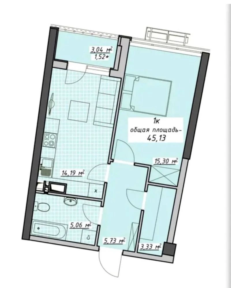 Продам 1 комнатную ЖК Атмосфера, 5 этаж, Аркадия, Французски