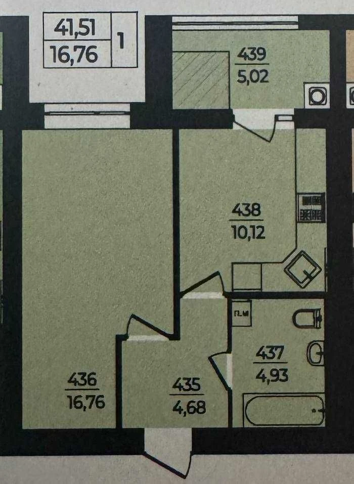 41707 Продаж 1к квартири в ЖК Едем , перша секція , здана