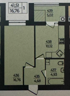 41707 Продаж 1к квартири в ЖК Едем , перша секція , здана