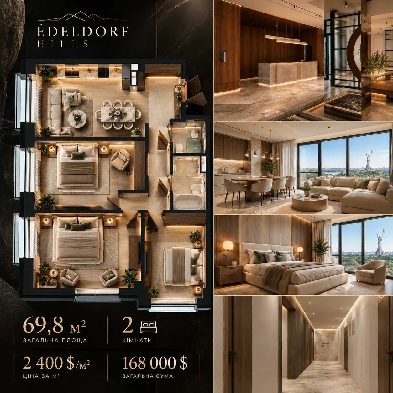 Edeldorf Hills продажа 2-3 кімн. апартаментів 69,8м2