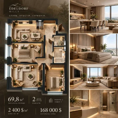 Edeldorf Hills продажа 2-3 кімн. апартаментів 69,8м2