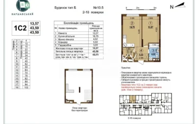 Продаж 1к квартири ЖК Варшавський3,Будинок 10.5, перепоступк
