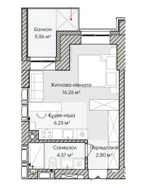 Квартира 32 м2 Ірпінь| газове опалення| балкон| ТОП ЦІНА