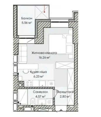 Квартира 32 м2 Ірпінь| газове опалення| балкон| ТОП ЦІНА