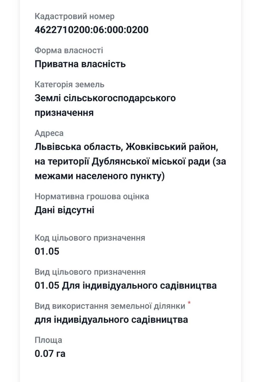 Продаж дачної  ділянки 7 сот. м. Дубляни (Львівська обл.)