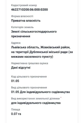 Продаж дачної  ділянки 7 сот. м. Дубляни (Львівська обл.)