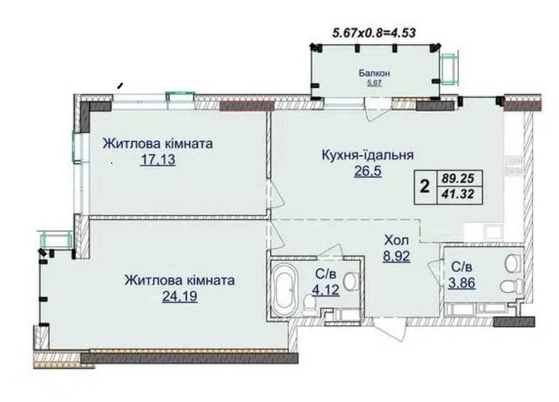 Продам двокімнатну квартиру (90 м²) у Києві, Печерський райо