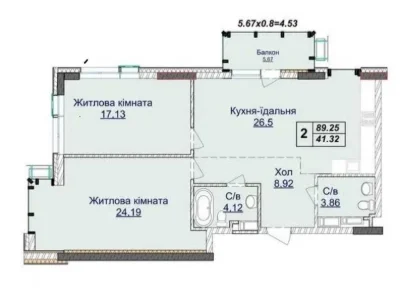 Продам двокімнатну квартиру (90 м²) у Києві, Печерський райо
