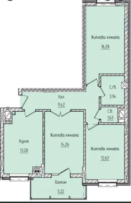 Продається 3-кімнатна квартира в новобудові