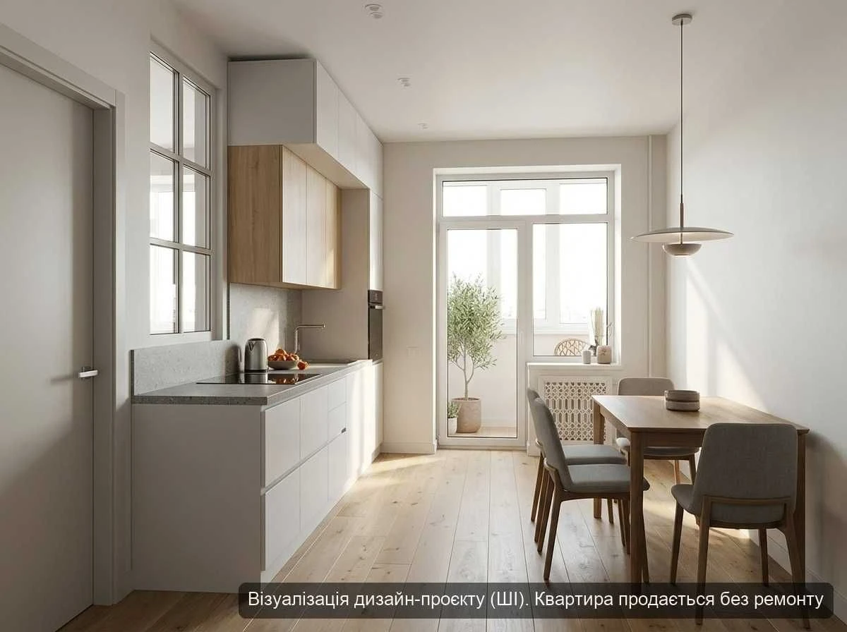 Однокімнатна квартира 43 м² в Ірпені, кухня 16,5 м², ідея ре