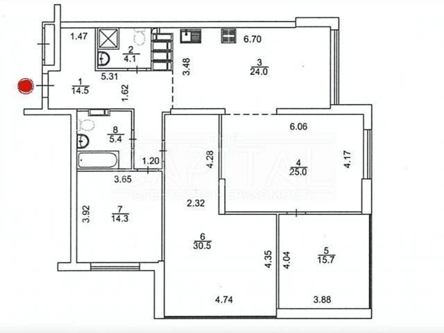 Sale of 4-room apartment 134 sq. m on Mykhaylo Boychuk St. 41 • ID